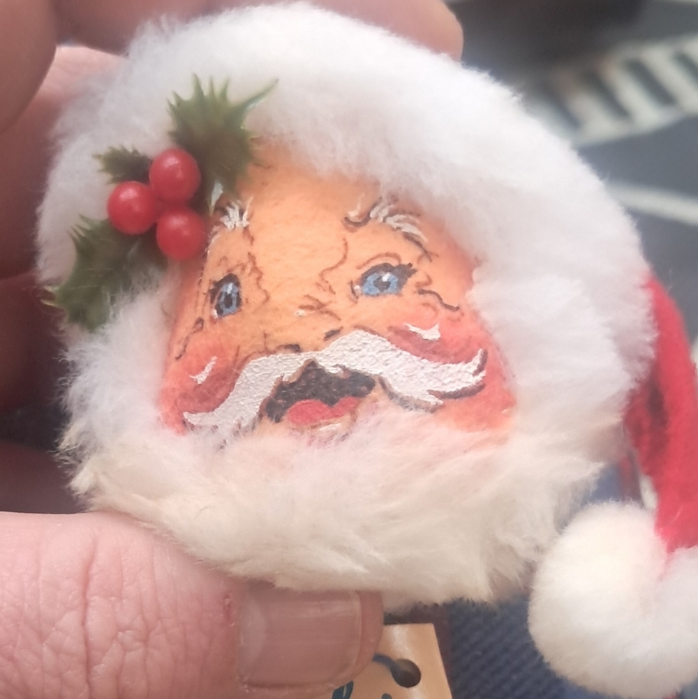 Santa Claus Ornament with Holly Annalee